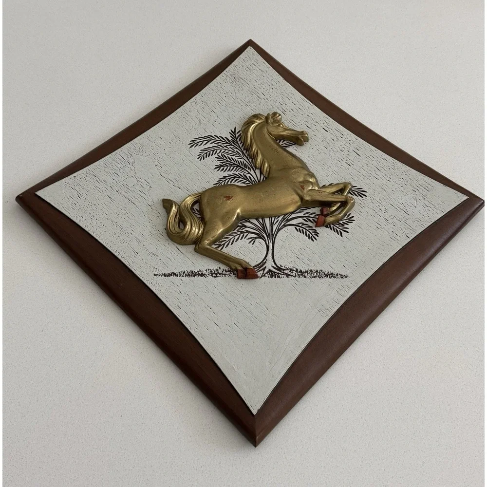 Vintage MCM Burwood Products 3D Arabian Horse Wood‎ Wall Hanging 14